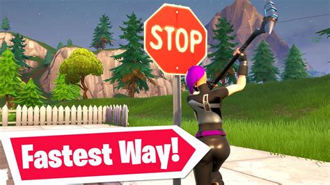 Fastest Way To Destroy All Stop Signs In Fortnite Season X Road Trip