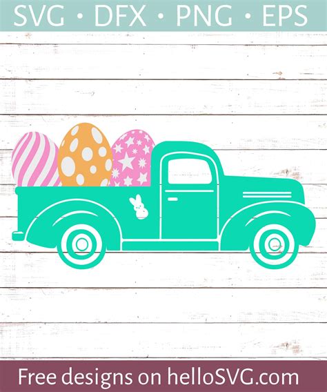 Vintage Truck With Easter Eggs 2 Svg Free Svg Files