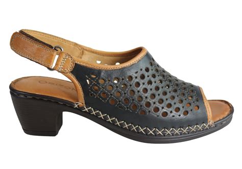 Orizonte Lenni Womens European Comfort Soft Leather Low Heel Sandals
