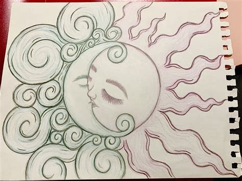 Creative Pencil Drawings Moon Roughly Sketched In Pencil Before Being