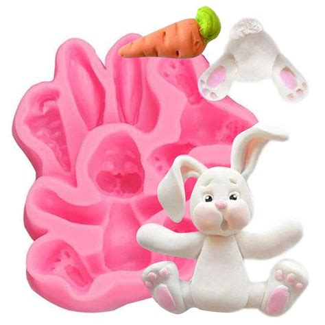 3d Easter Bunny Mold Cake Chocolate Silicone Carrot Mould Candy Molds