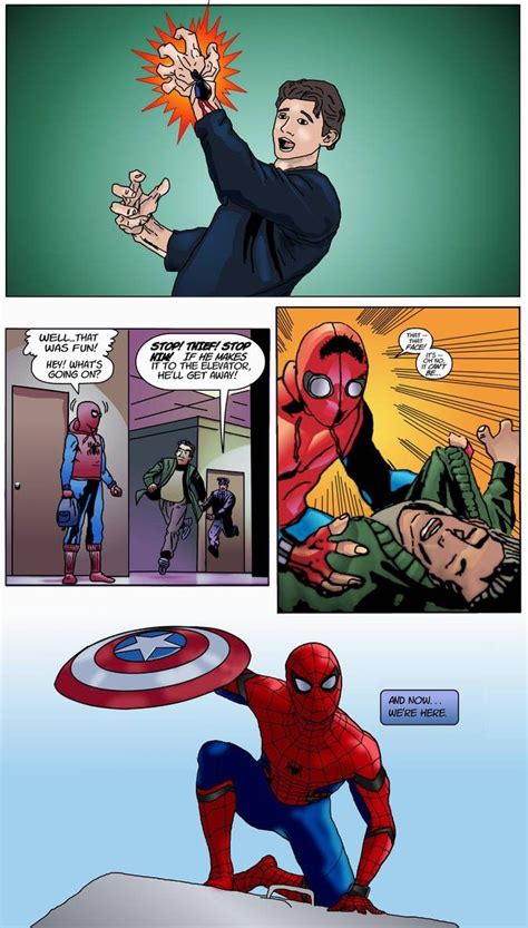 A Page From The Comic Book Spider Man With An Image Of Captain America