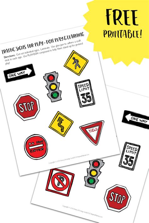 Printable Traffic Signs for PLAY-DOH Towns Play and Learning
