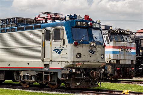 amtrak aem 7 915 and e60 603 at the pennsylvania railroad museum usa r trains