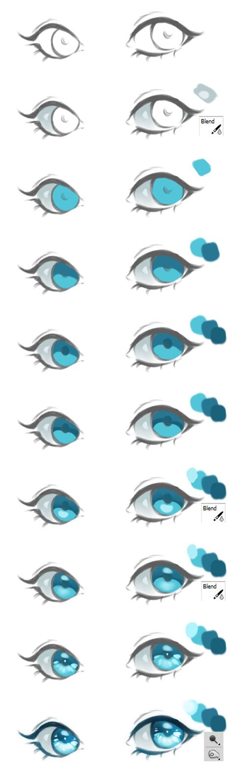 Anime Eyes Coloring Tutorial vol.2 by HaloBlaBla | Anime drawings