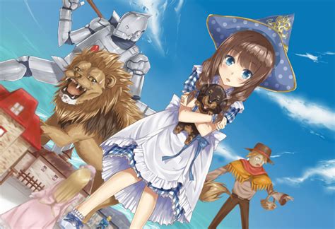 Dorothy Gale Tin Man Cowardly Lion Toto Gale And Scarecrow Wizard Of Oz Drawn By Heirou