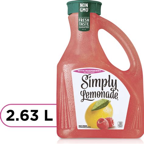 Simply Lemonade W Raspberry Bottle 263 Liters Juice And Drinks Reasors