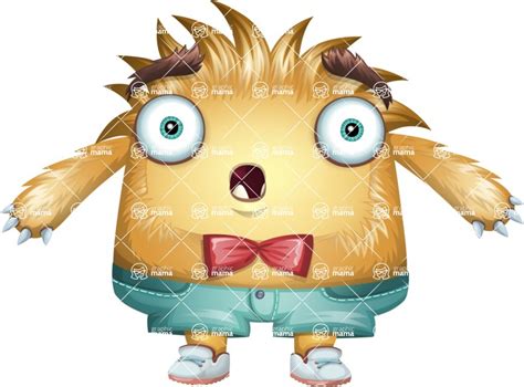 Friendly Monster Vector Cartoon Character Shocked Graphicmama