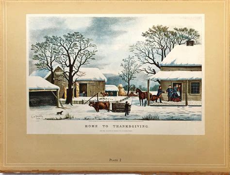 Vintage 1942 Currier And Ives Full Color 1947 Two Sided Print Etsy