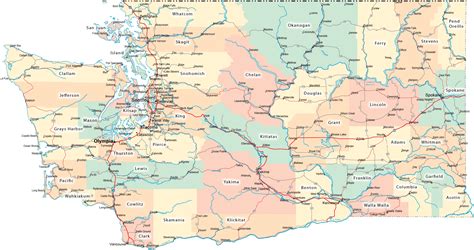 Washington State Counties Wall Map Maps Com Com World Map