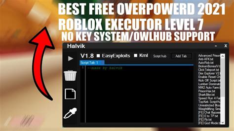 Best Free Roblox Executor Halvik Level No Keys Owl Hub Script