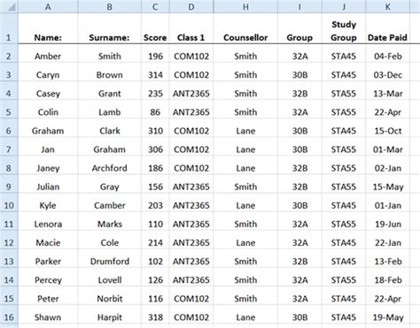 Question 1 Excel Test Working With Data Sort And Filter Data