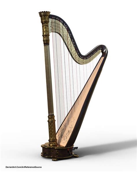 Free Stock Png Large Ornate Harp By Artreferencesource On Deviantart