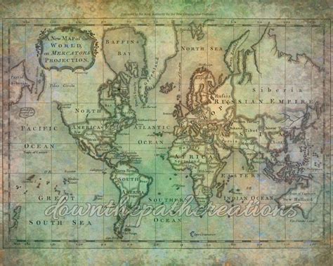 Vintage Antique World Map Printable Download Art Print World Map