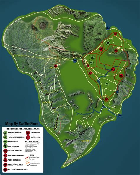 Jurassic Park On Current Nublar Map