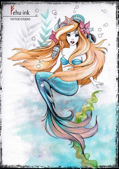 Mermaid Tattoo Designs Mermaid Drawings Disney Drawings Cartoon