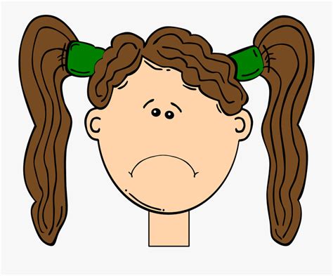 Transparent Happy And Sad Clipart Sad Face Girl Clipart