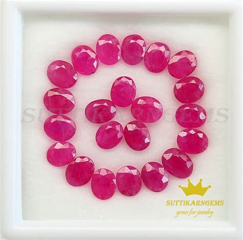 5x4 Mm Natural Ruby Oval Cut Loose Gemstone Lot Natural Gemstones Etsy