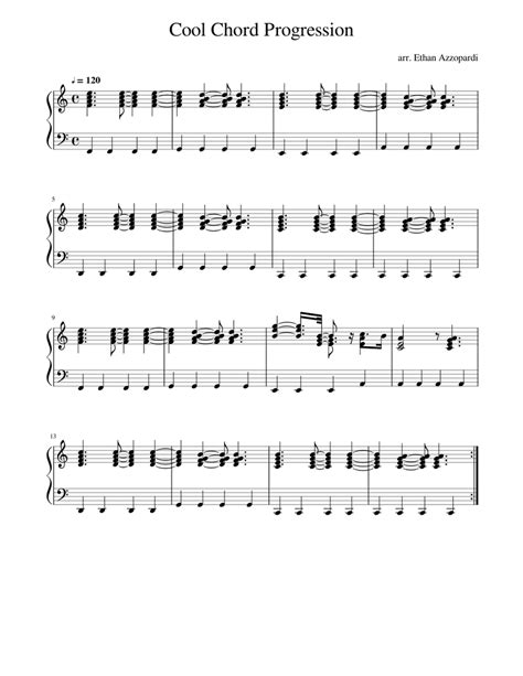 Cool Chord Progression Sheet Music For Piano Solo