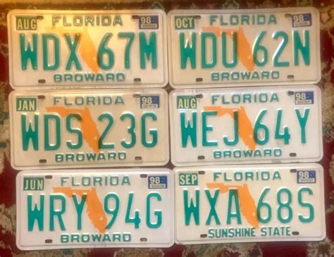 Vintage Florida License Plate Orange State Map Random Number Nice Original Fla Picclick
