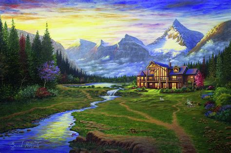 The Beauty Of Mt Assiniboine Painting By Saeed Hojjati Fine Art America