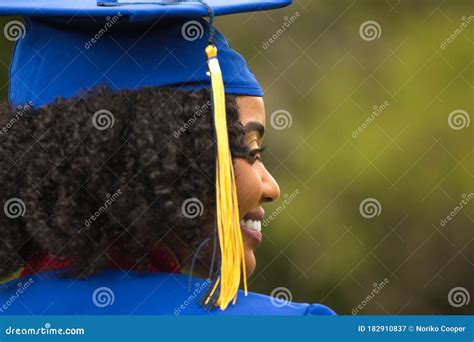Portriat Of A Young African American Woman At Graduation Stock Image
