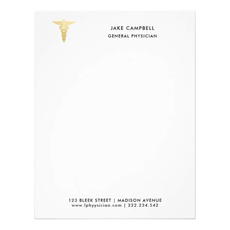 Free to download and print. Professional Gold Doctor Medicine Symbol Letterhead ...