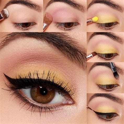 Day Eye Makeup Yellow Eye Makeup Yellow Eyeshadow Eye Makeup Steps