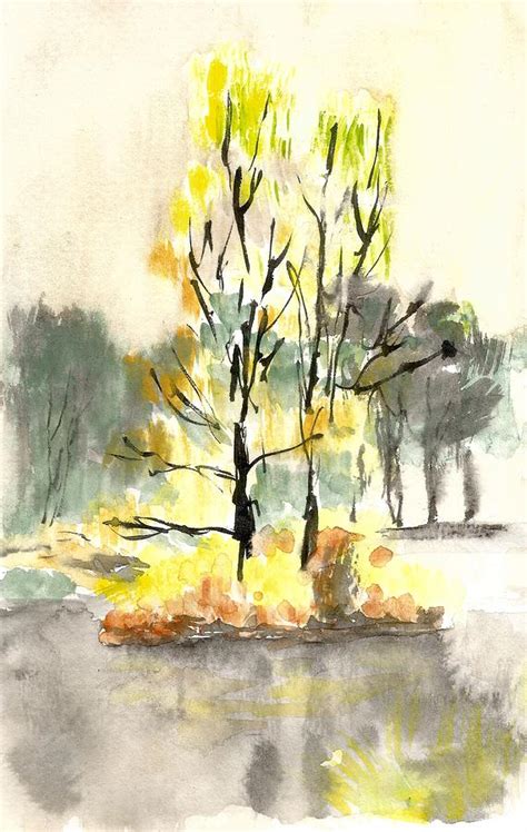 Autumn Island In Park Painting By Masha Batkova Fine Art America