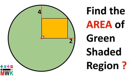 Find The Area Of Green Shaded Circle Area Of Shaded Region Math Olympiad Geometry Questions