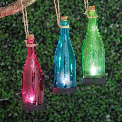 Green Solar Powered Hanging Glass Bottle Bits And Pieces