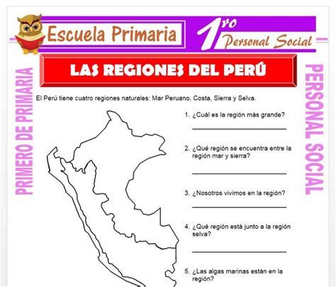 Mapa Conceptual De Las Regiones Naturales Del Peru Para Ninos
