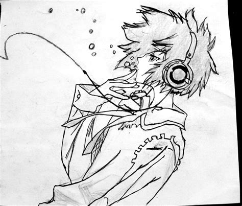 Drawn manga headphone #42 | Anime child, Anime boy with headphones, Boy