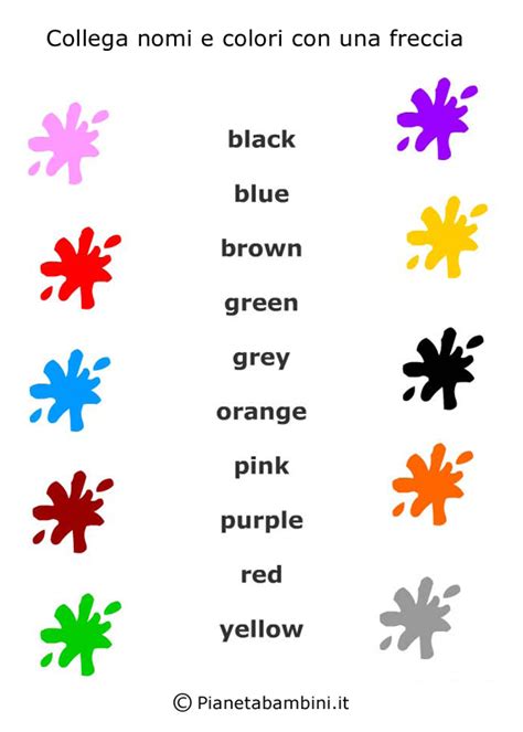 Colori In Inglese Per Bambini Schede Didattiche Da Stampare Inglese
