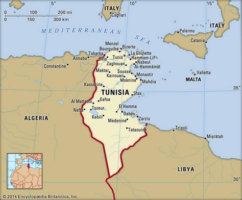 Map Of Tunisia And Geographical Facts Where Tunisia Is On The World
