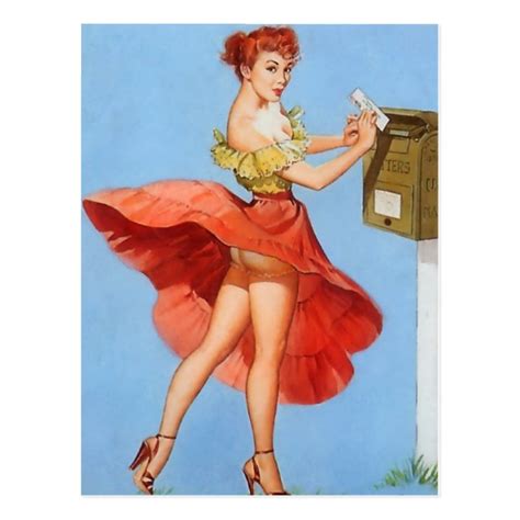 Sexy Vintage Pin Up Girl Postcard Zazzle