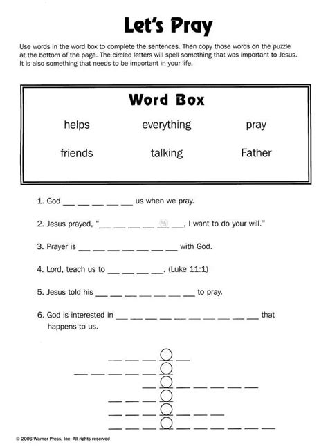 Printable Bible Study Worksheets