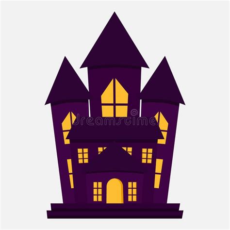 Animated Ghost House Vector Clipart For Halloween Illustration Stock