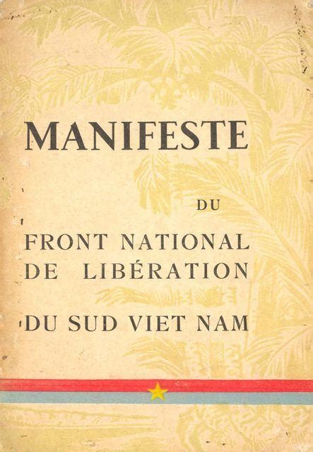 Manifeste Du Fnl Front National De Libération Du Sud Viet Nam