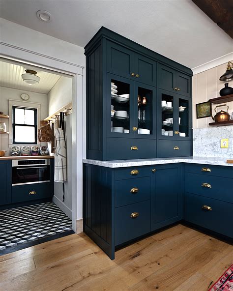 Navy Blue Cabinets Kitchen A Timeless Classic Decoomo