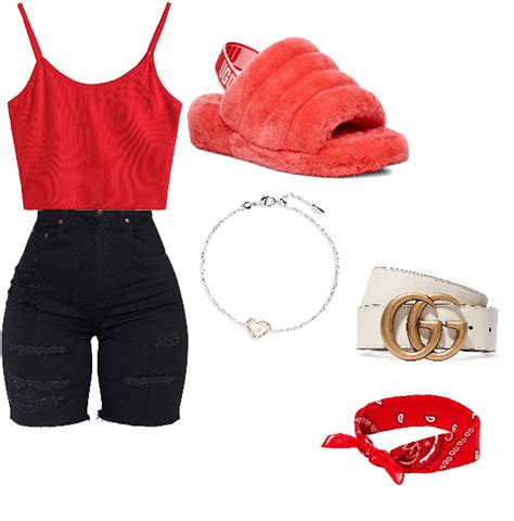 Red Baddie Outfit Shoplook