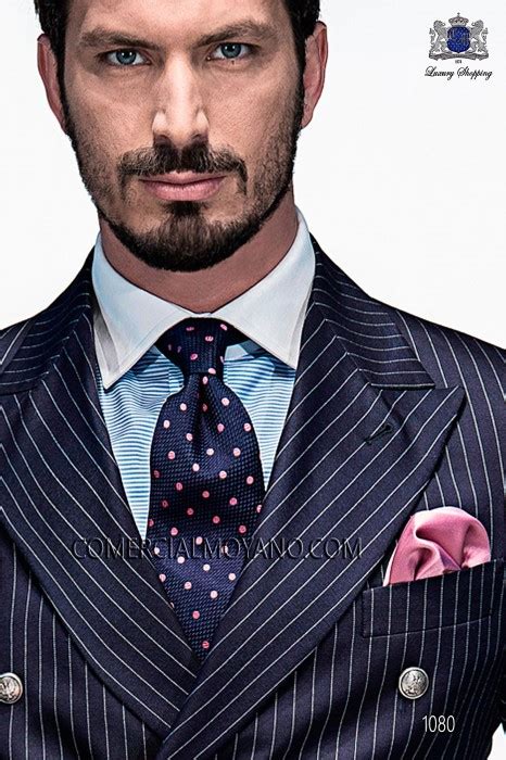Bespoke Blue Pinstripe Fashion Suit Style 1080 Mario Moreno Moyano
