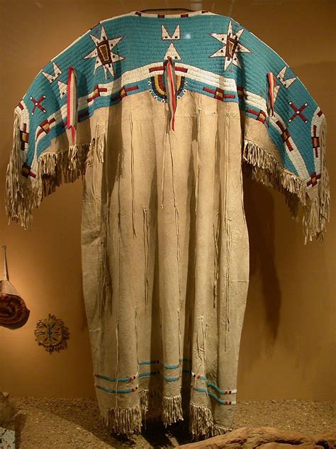 Yankton Dakota Sioux Two Hide Pattern Dress With Fully Beaded Yoke