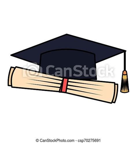 Abschlusshut Und Diplom Ikonen Graduation Hut Und Diplom Icons Vektor