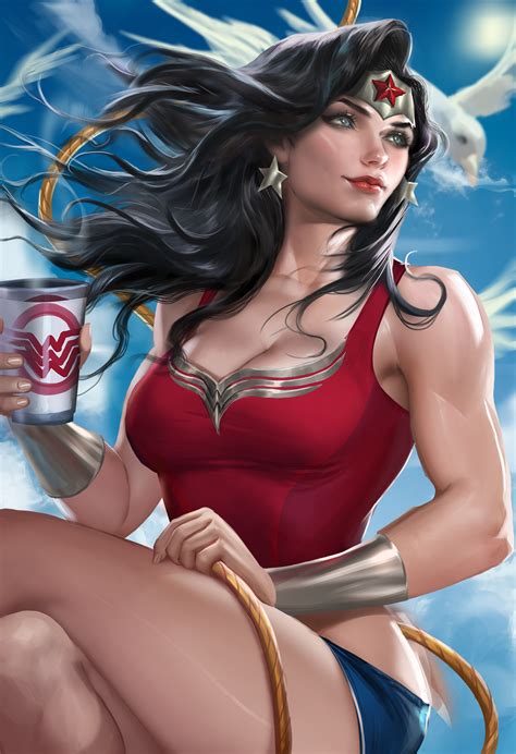 Wallpaper Anime Cartoon Black Hair Realistic Wonder Woman Dc