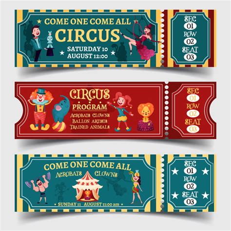 Circus Tickets Template Vectors Design Eps Uidownload