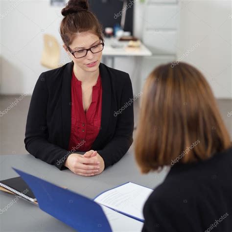 Woman In A Job Interview Stock Photo By Racorn
