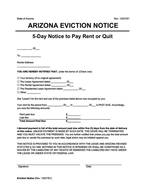 Immediate Eviction Notice Template