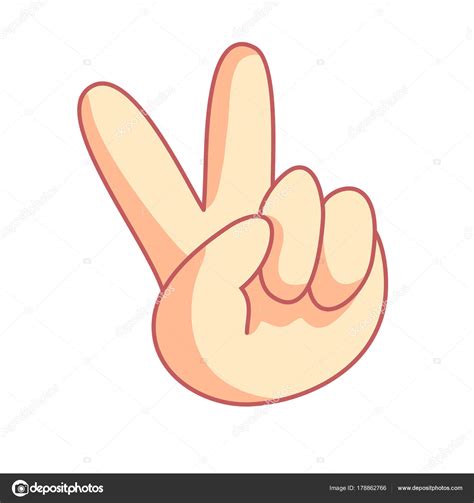 Victory Peace Hand Gesture Two Fingers Up Peace Sign Hand Background Vector Illustration