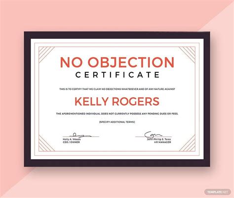 No Objection Certificate Illustrator Templates Design Free Download